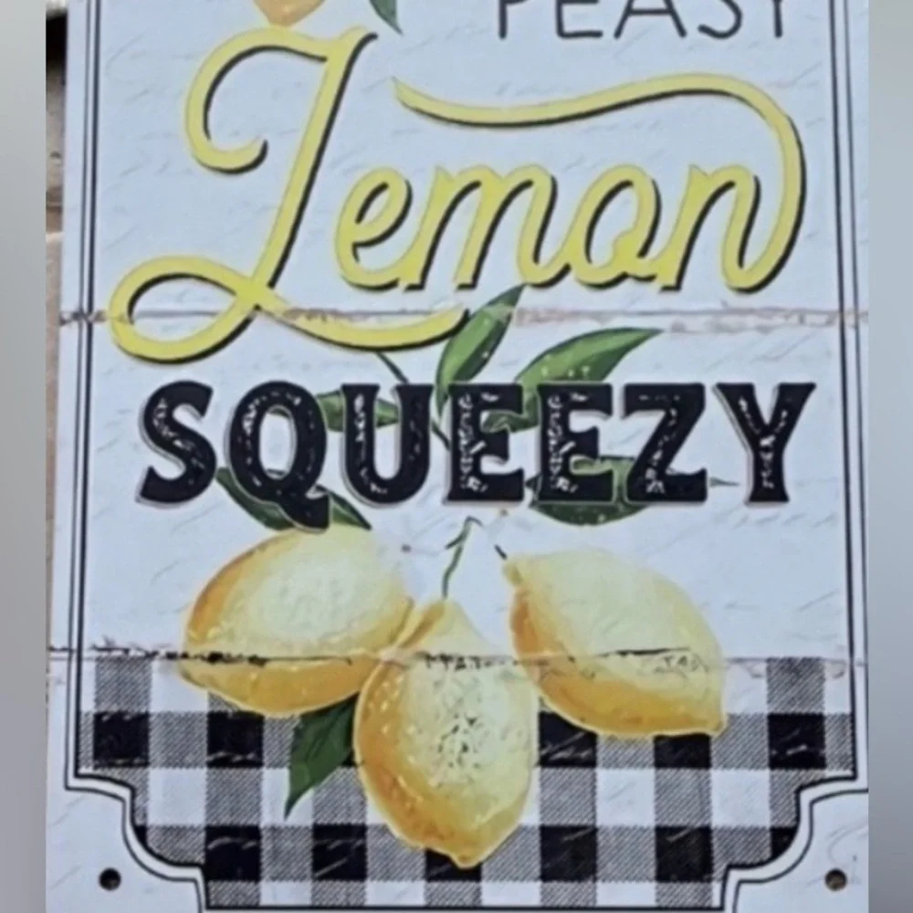 Sign Lemon Squeezie Sign Wreath Perfect Wall Or Lemon Theme Metal Final Sale